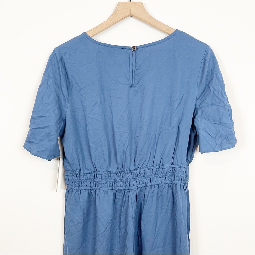 NWT Lulus Here To Love Denim Blue Tie-Front Jumpsuit Size L - Picture 11 of 14